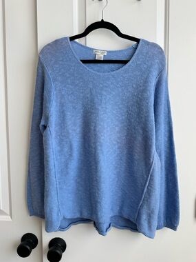 AVALIN Made in USA 100% Cotton Blue Knit Sweater